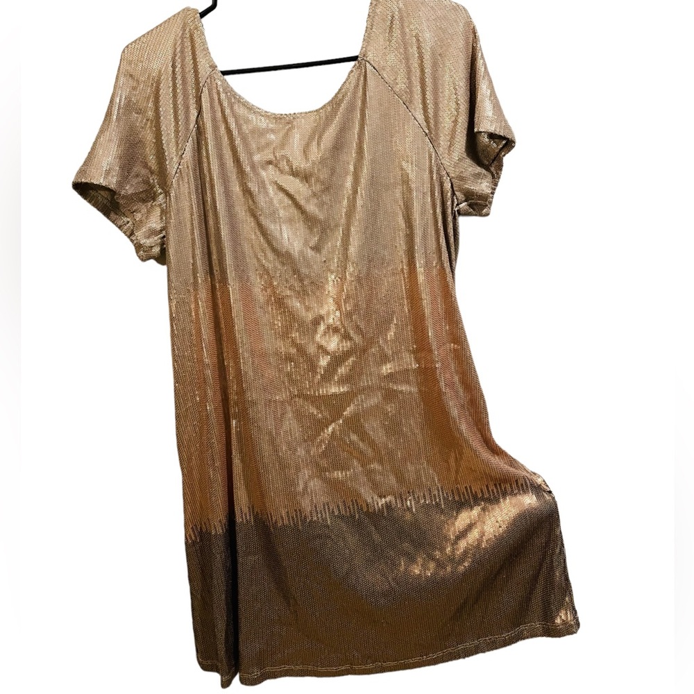 Free People Drenched in Sequins Mini Ombre Champagne Draped New Year Party Dress